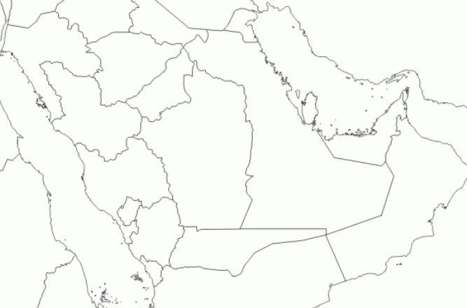 خريطة صماء لمناطق المملكة العربية السعودية